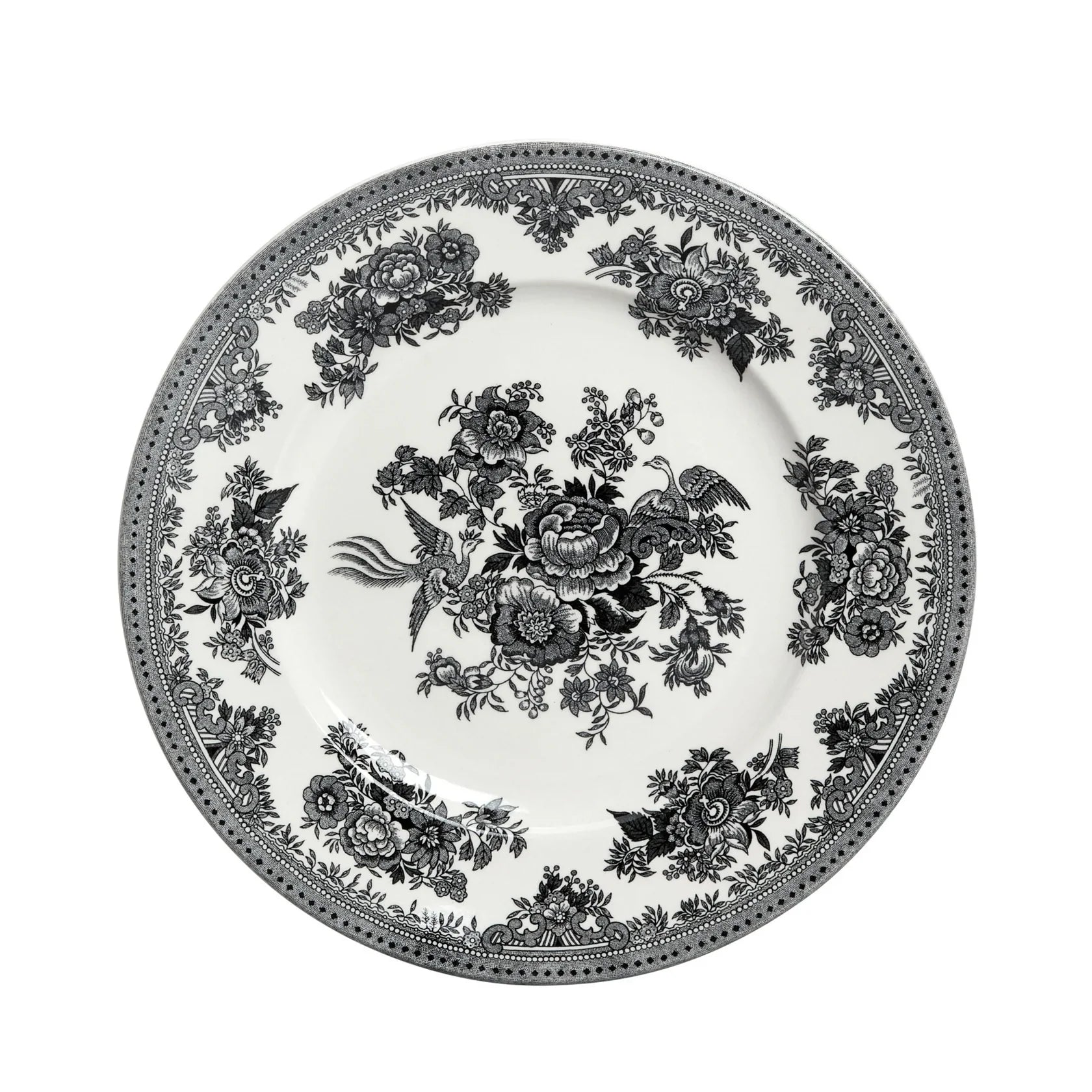 Burleigh Black & White Asiatic Pheasants Plate 22cm/9"