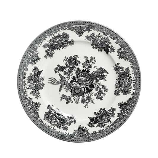 Burleigh Black & White Asiatic Pheasants Plate 22cm/9"-Goviers