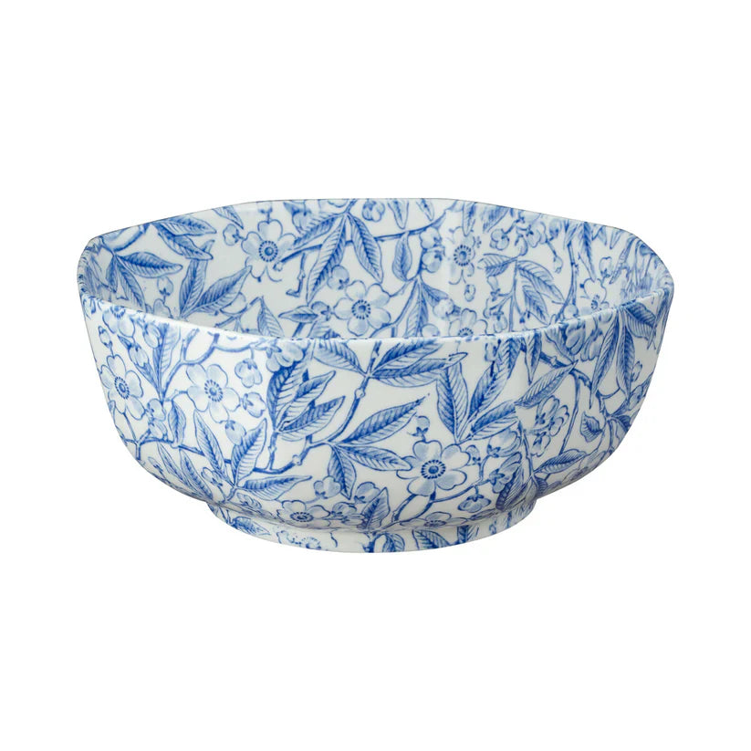 Burleigh Blue Prunus Octagonal Bowl 20.5cm/8"-Goviers