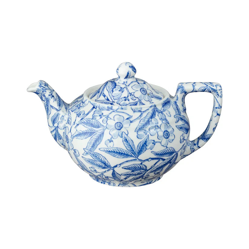 Burleigh Blue Prunus Small Teapot 3-4 Cup 400ml/0.75pt-Goviers