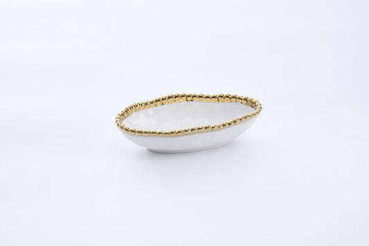 Pampa Bay Golden Salerno Long Condiment Bowl