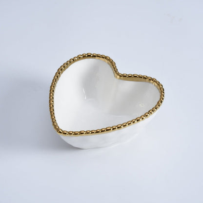 Pampa Bay Love Is In The Air Heart Bowl White With Gold Trim