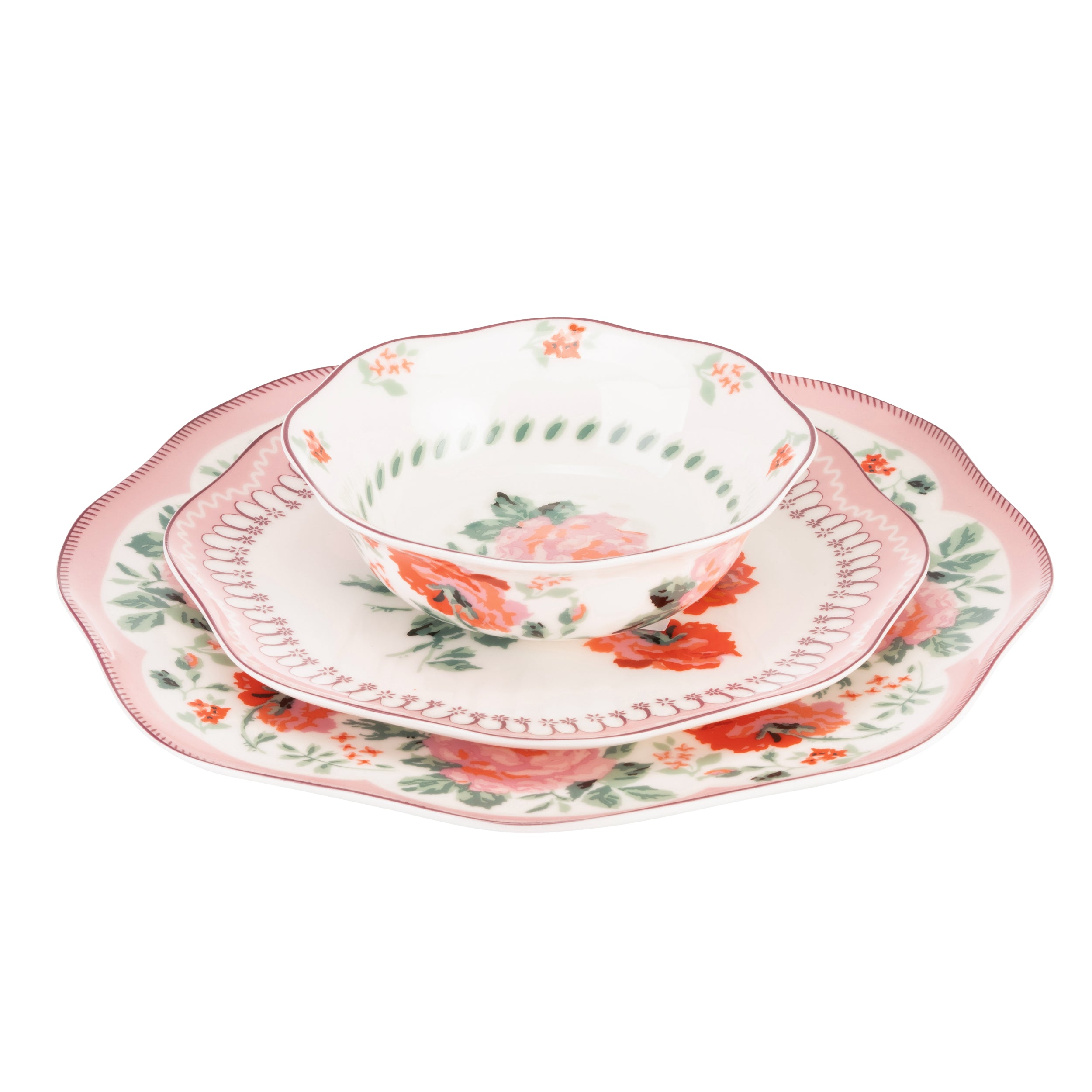Cath Kidston Archive Rose 12 Piece Dinner Set