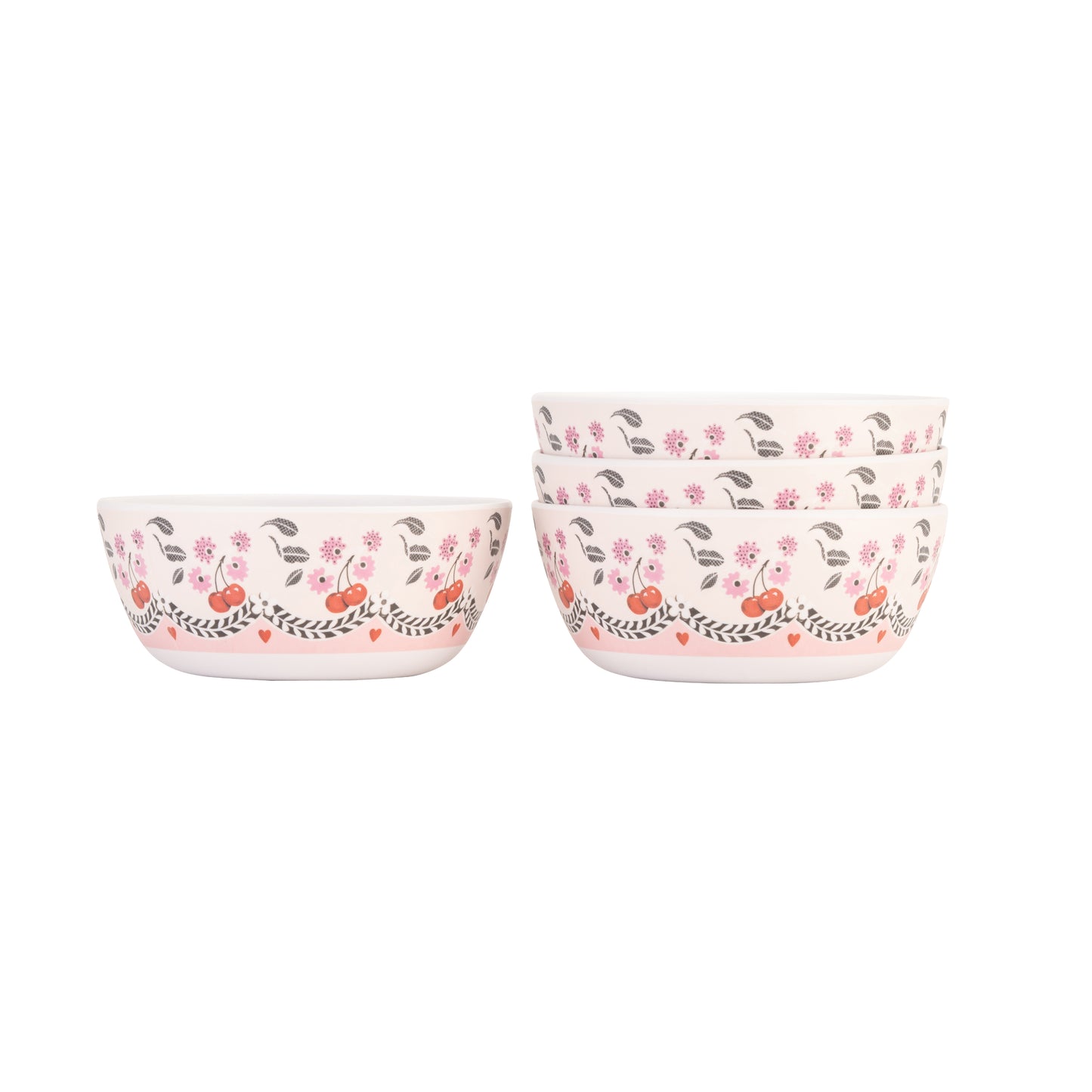 Cath Kidston Cherry Melamine Cereal Bowls Set of 4