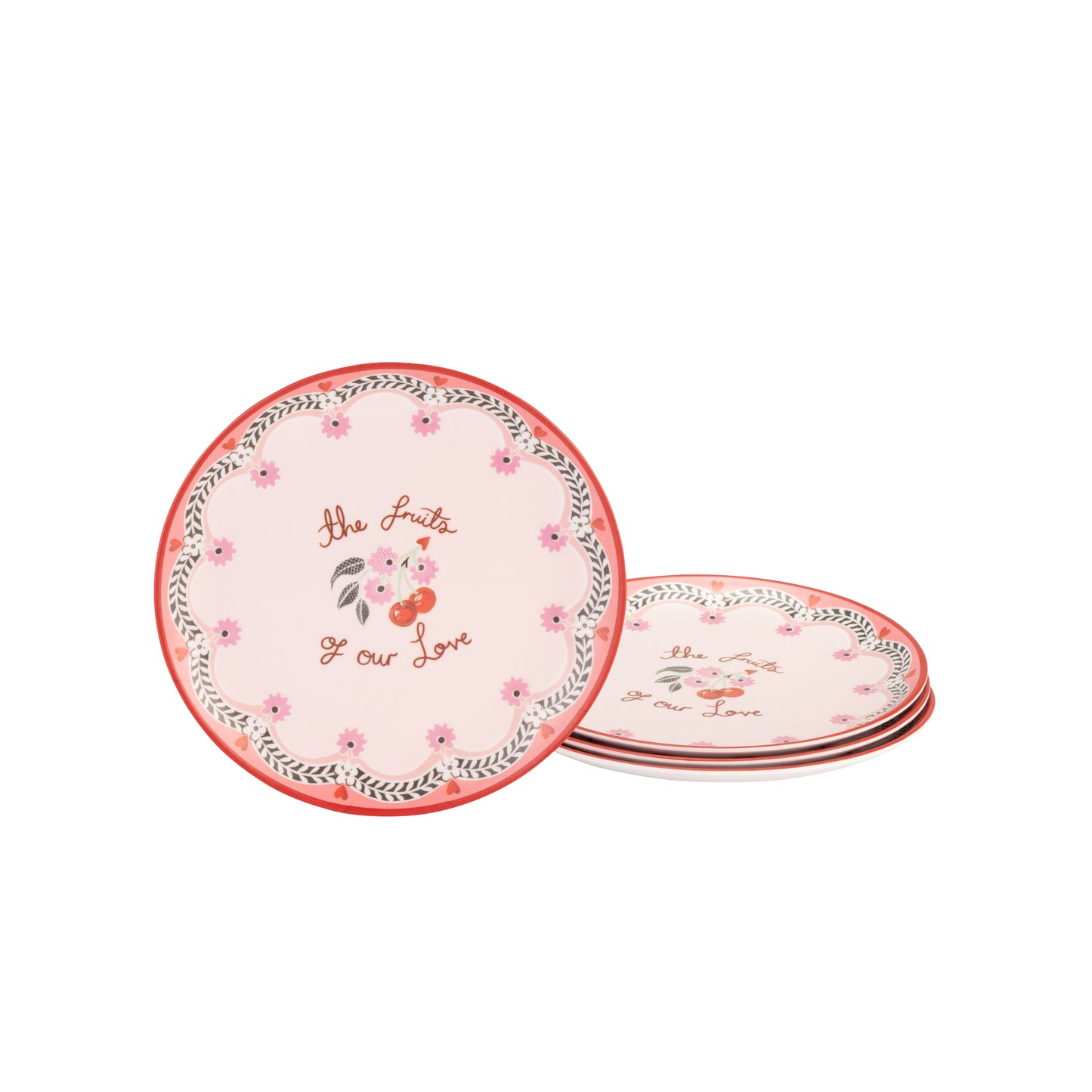 Cath Kidston Cherry Melamine Side Plates Set of 4