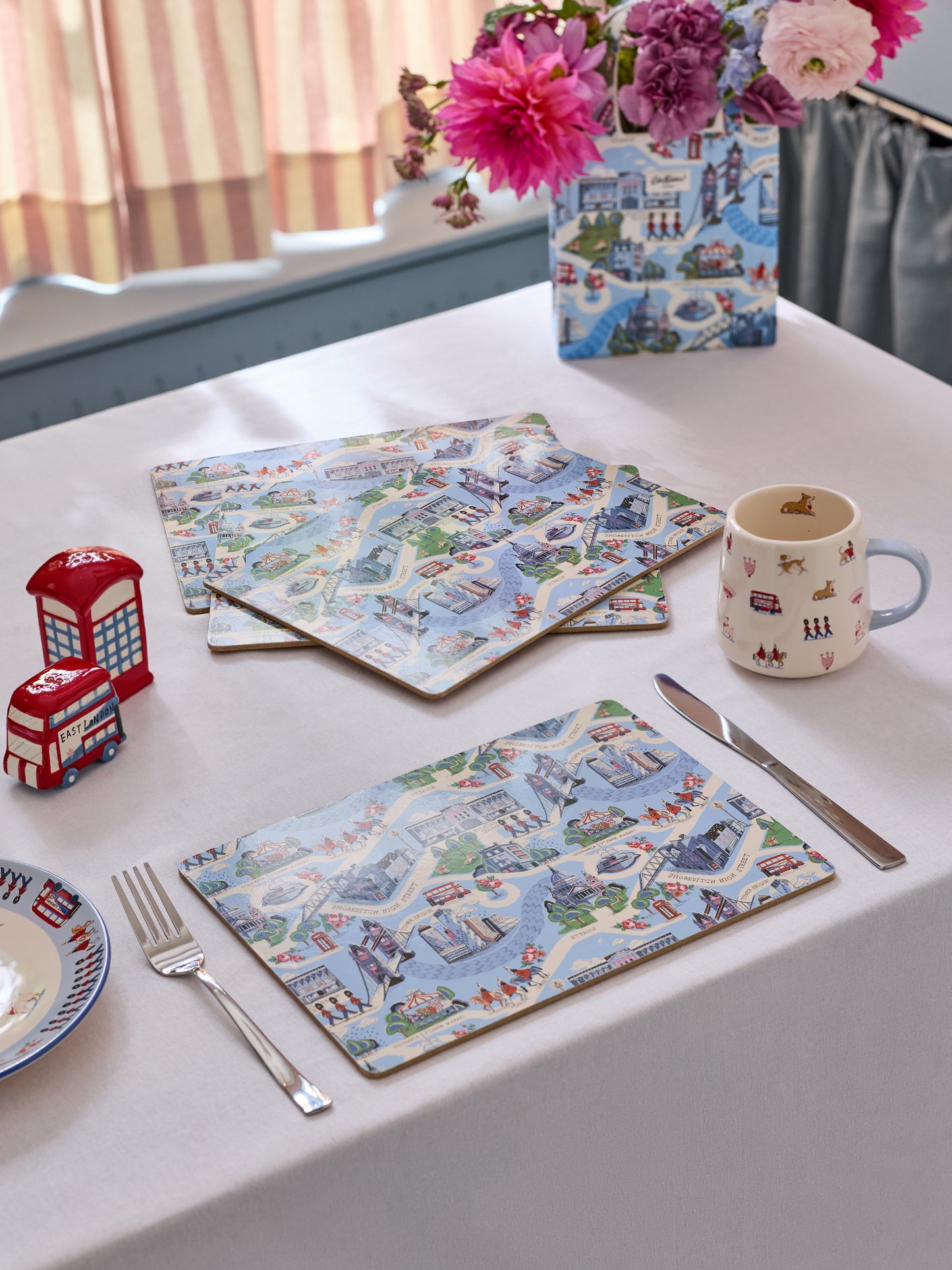 Cath Kidston London Town Cork Back Placemats Set Of 4
