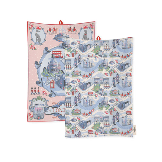 Cath Kidston London Town Tea Towels Set Of 2