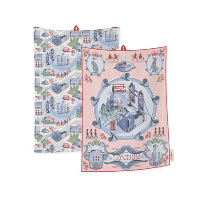 Cath Kidston London Town Tea Towels Set Of 2
