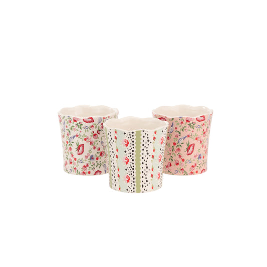 Cath Kidston Spring Birds Mini Planters Set of 3