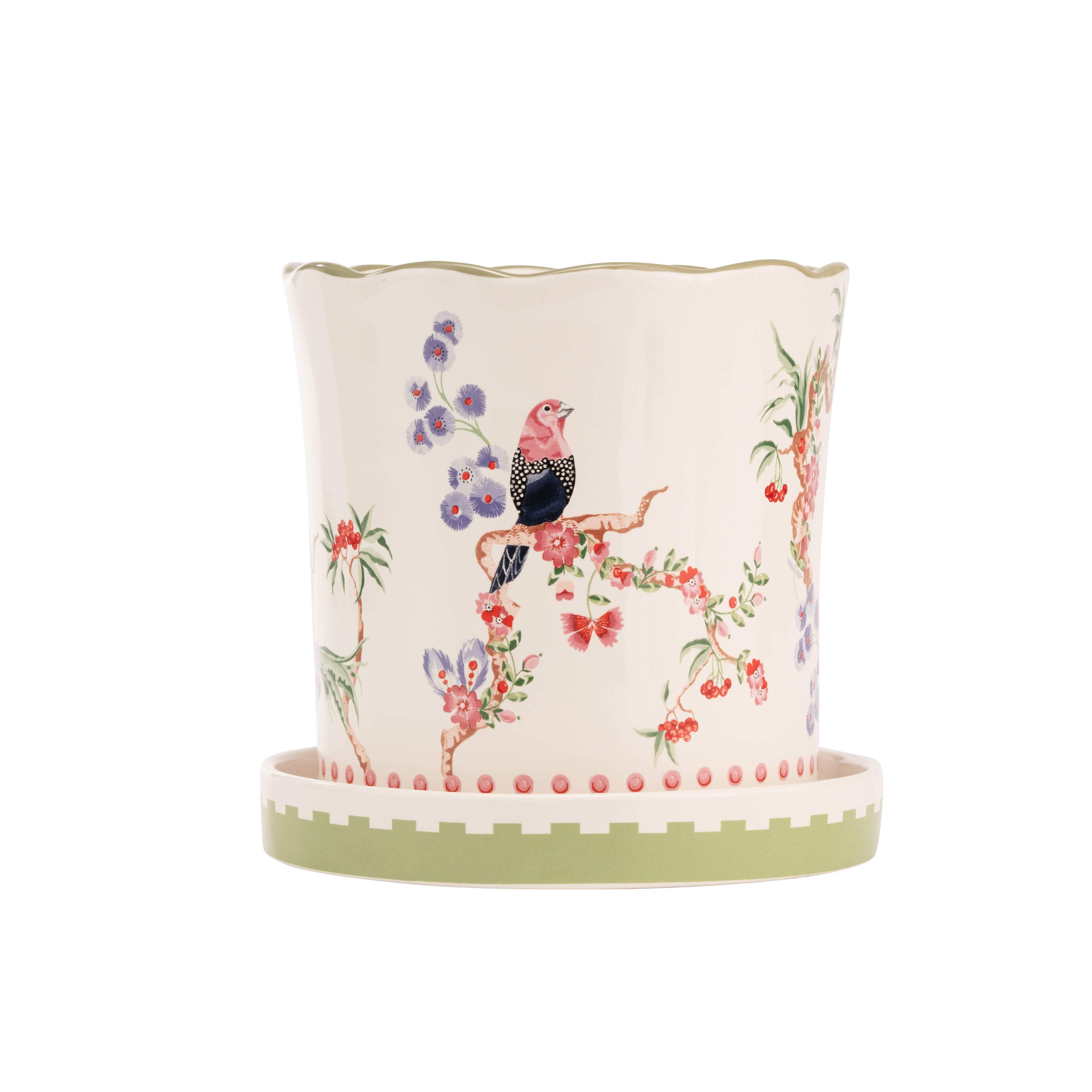 Cath Kidston Spring Birds Plant Pot with Tray