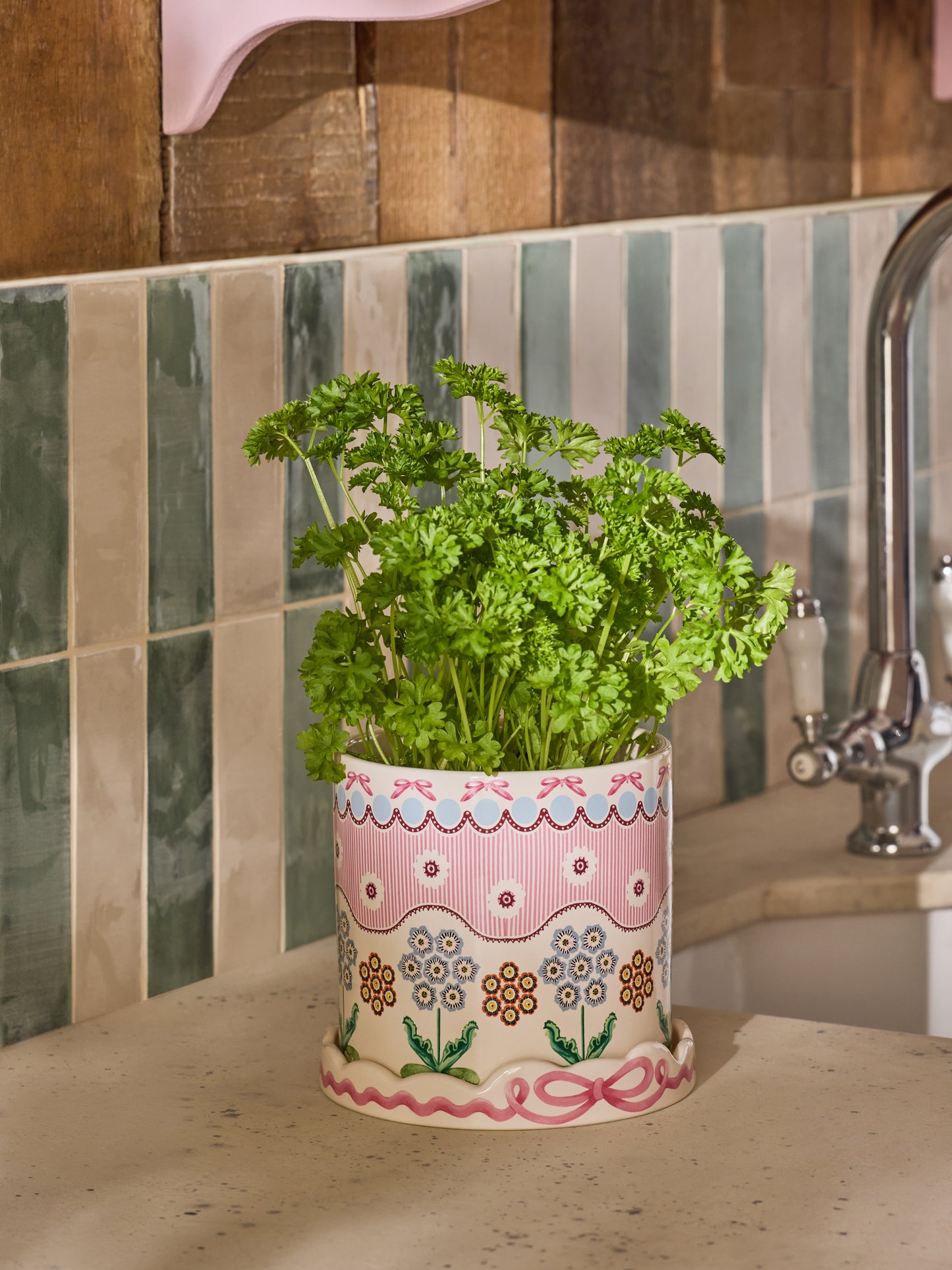 Cath Kidston Spitalfields Silk Plantpot With Tray