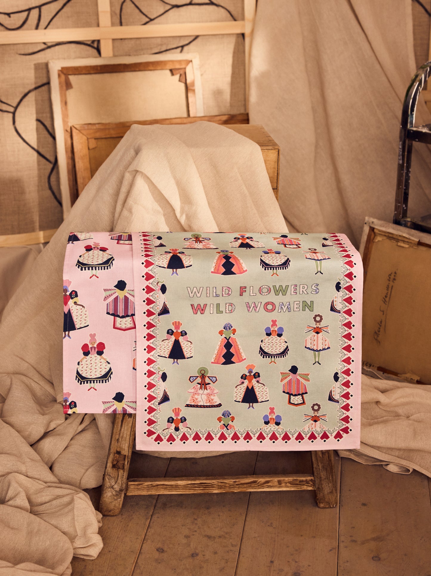 Cath Kidston Wild Flowers Wild Women Tea Towels Set of 2