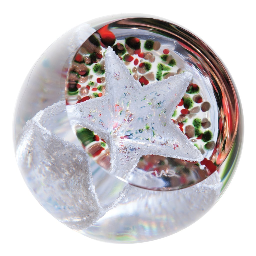 Caithness Christmas Frostings Star-Paperweights-Goviers