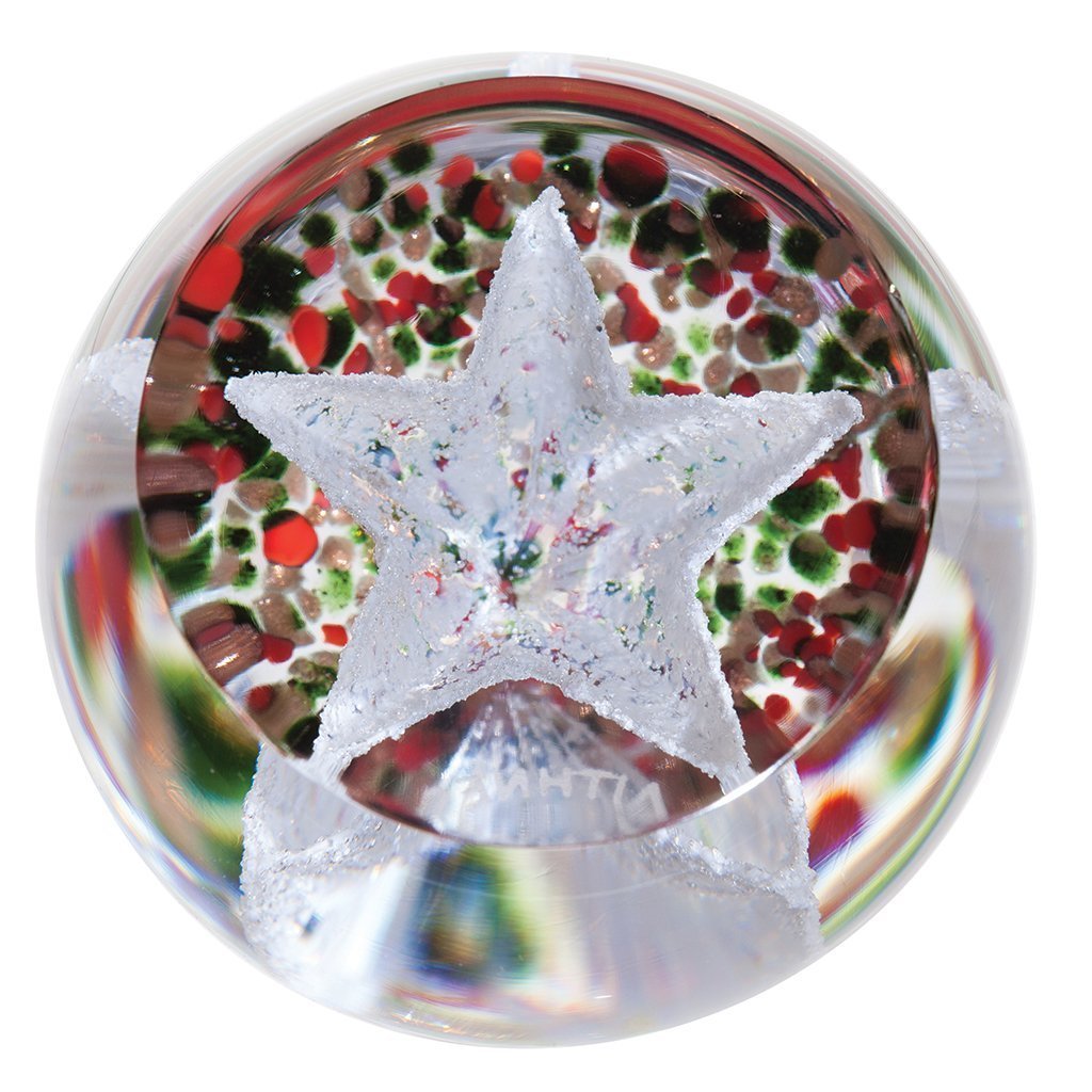 Caithness Christmas Frostings Star-Paperweights-Goviers