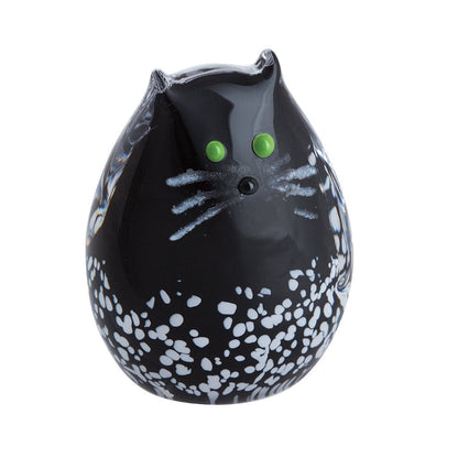 Caithness Glass Black and White Cat and Kitten-Paperweights-Goviers