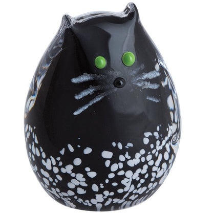 Caithness Glass Black and White Cat and Kitten-Paperweights-Goviers