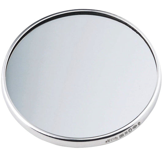 Carrs Coronation Handbag Mirror Sterling Silver-Silver-Goviers