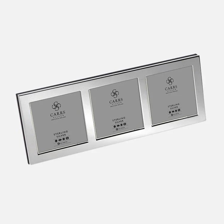 Carrs Silver Modern Flat Triple Photo Frame-Goviers