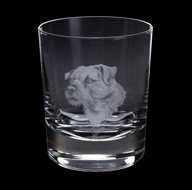 Dartington Crystal Hand Engraved Border Terrier Tumbler