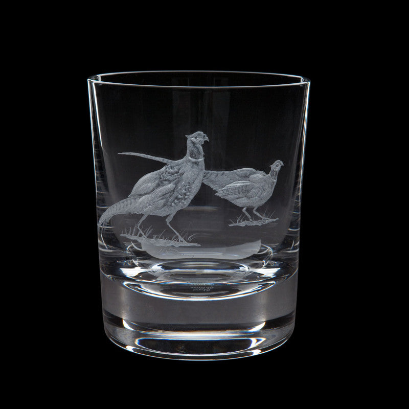 Dartington Crystal Hand Engraved Game Pheasant Tumbler-Goviers