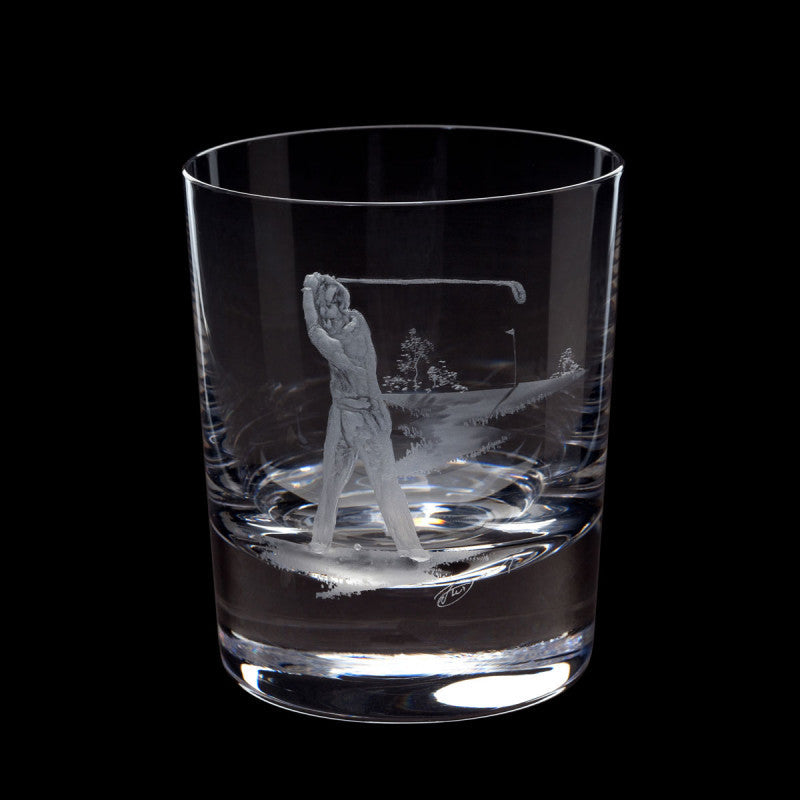 Dartington Crystal Hand Engraved Golfer Tumbler