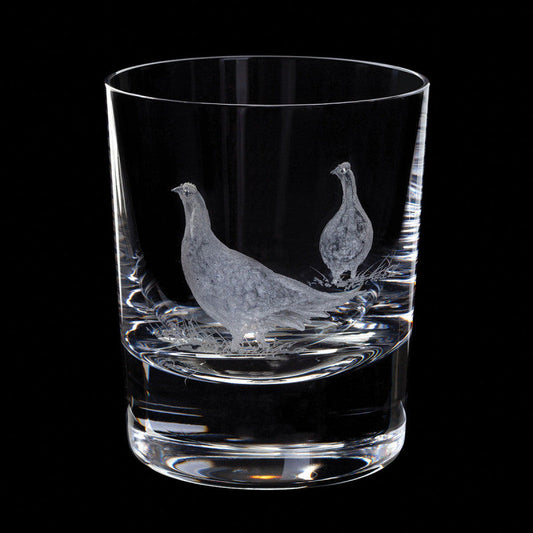 Dartington Crystal Hand Engraved Grouse Tumbler-Goviers