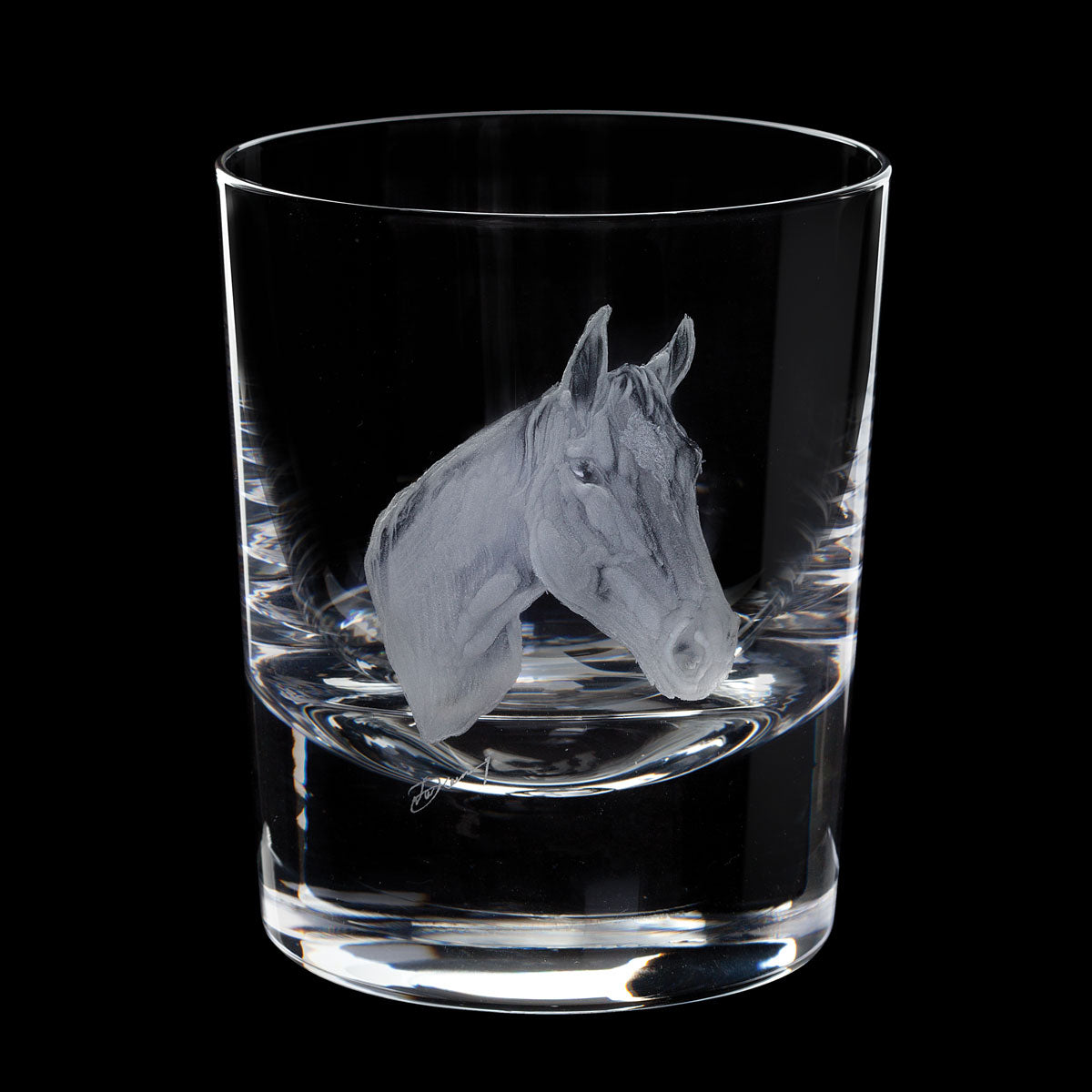 Dartington Crystal Hand Engraved Horse Tumbler-Goviers