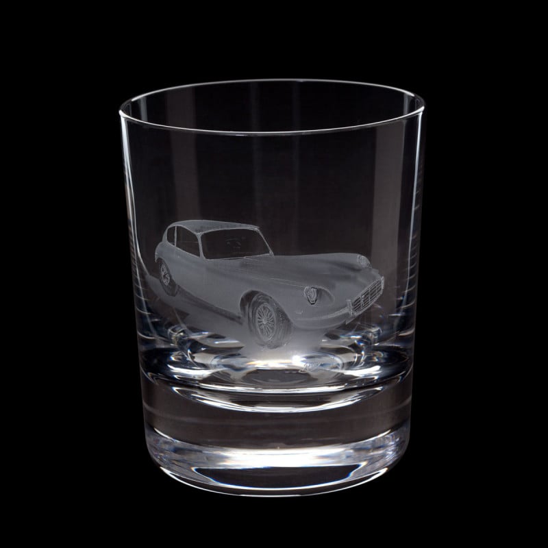 Dartington Crystal Hand Engraved Jaguar E-Type Tumbler-Goviers