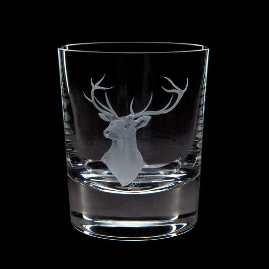Dartington Crystal Hand Engraved Red Stag Tumbler-Goviers