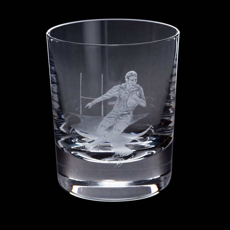 Dartington Crystal Hand Engraved Rugby Tumbler