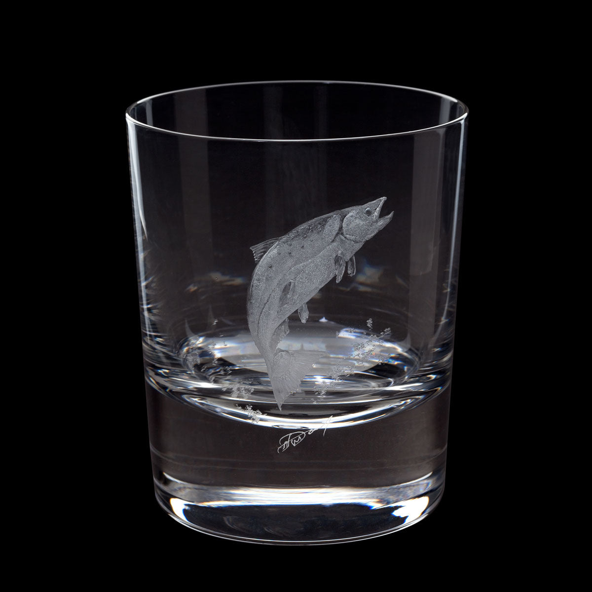 Dartington Crystal Hand Engraved Salmon Tumbler
