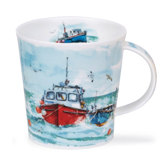 Dunoon Cairngorm Fishing Boats Red Mug-Goviers