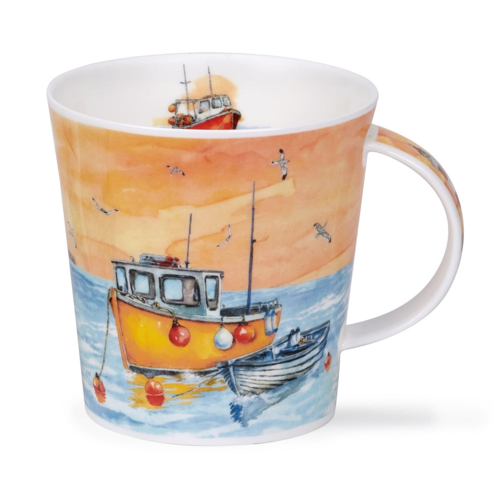 Dunoon Cairngorm Fishing Boats Yellow Mug-Goviers