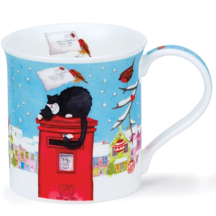 Dunoon Christmas Post Cat Mug