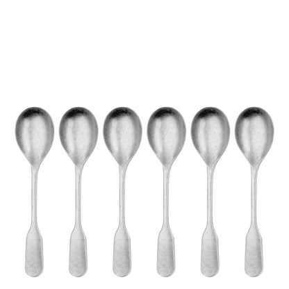 Charingworth Fiddle Vintage Satin 6 Piece Bouillon Spoon Set