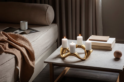 Georg Jensen Cobra Gold Round Candle Holder