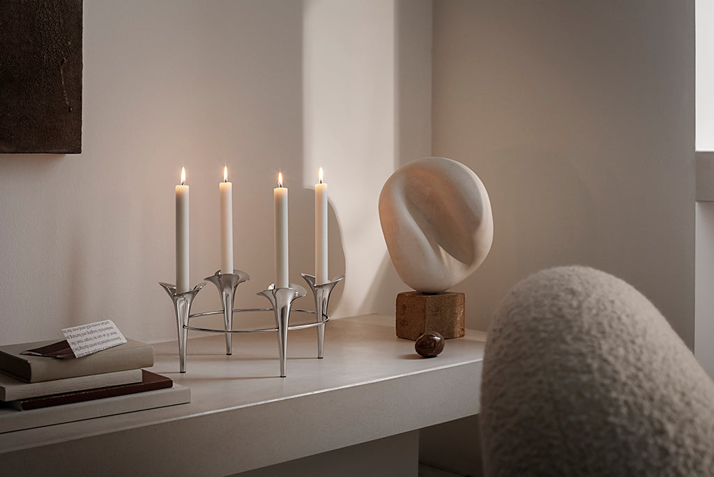 Georg Jensen Bloom Stainless Steel Taper Candleholder