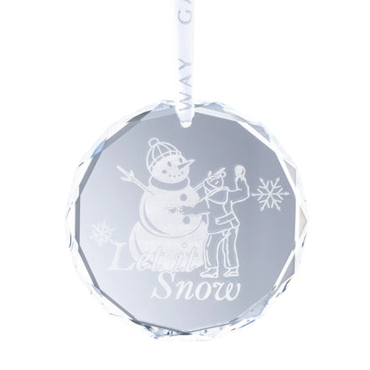 Galway Crystal Let it Snow Round Ornament-Goviers
