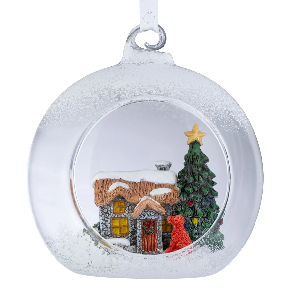 Galway Crystal Christmas Cottage Hanging Bauble-Goviers