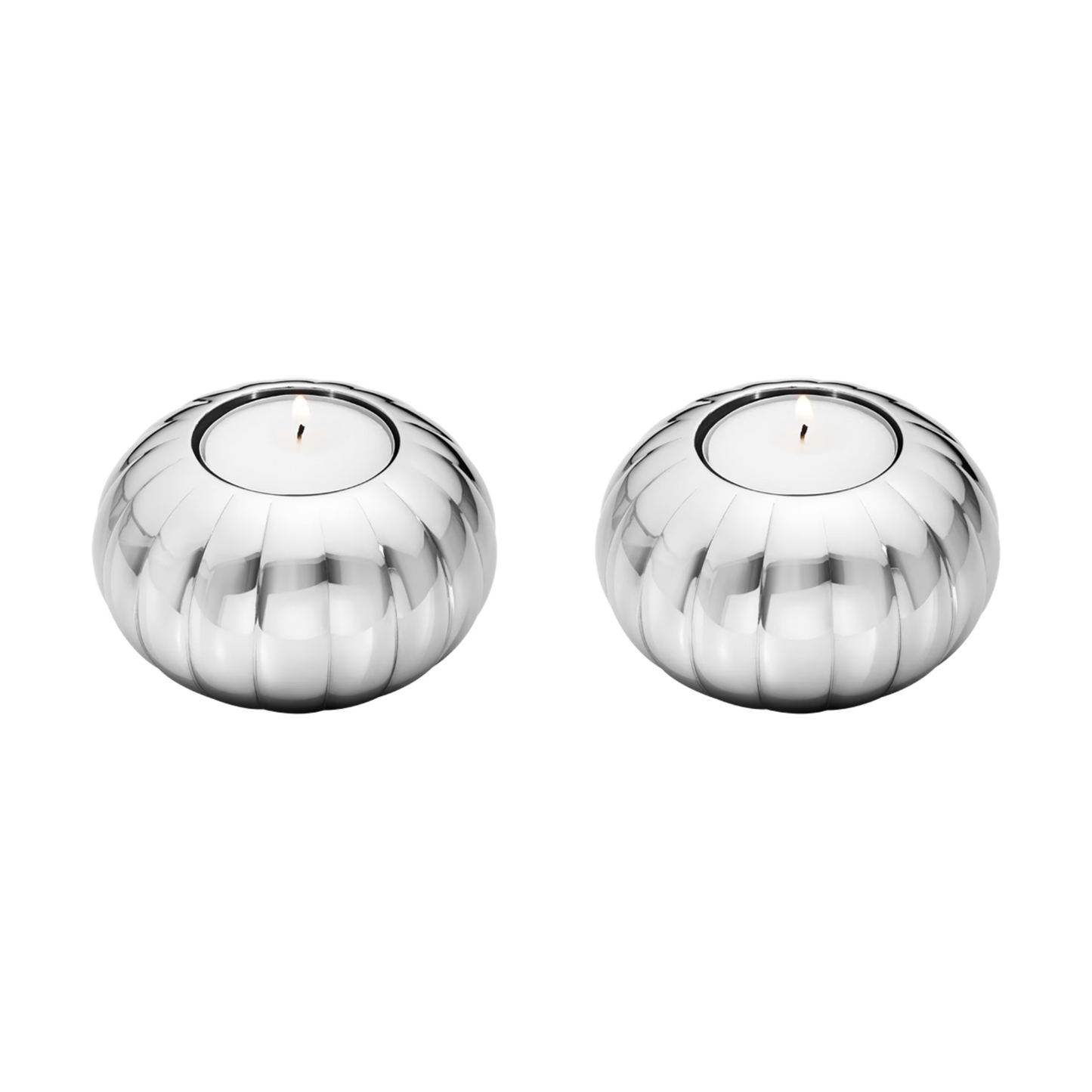 Georg Jensen Bernadotte Tealight Candleholders, Set of 2-Goviers