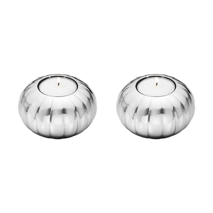 Georg Jensen Bernadotte Tealight Candleholders, Set of 2-Goviers