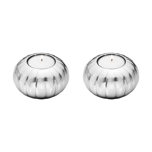 Georg Jensen Bernadotte Tealight Candleholders, Set of 2-Goviers