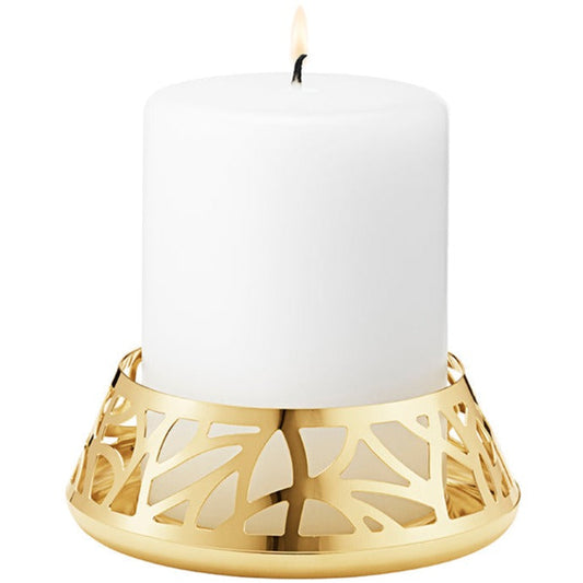 Georg Jensen Pillar Candleholder Gold Plated-Christmas-Goviers