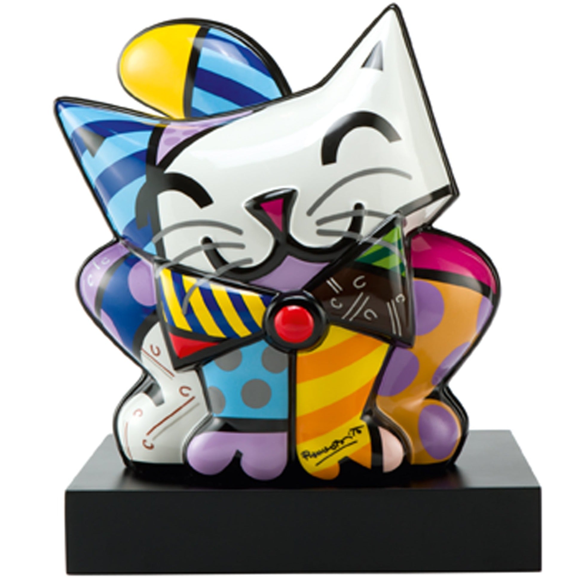 Goebel Blue Cat Figurine Romero Britto-Goviers