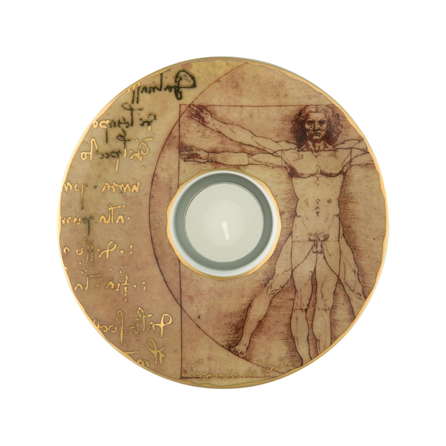 Goebel Vitruvian Man Tealight Holder In Tin-Goviers