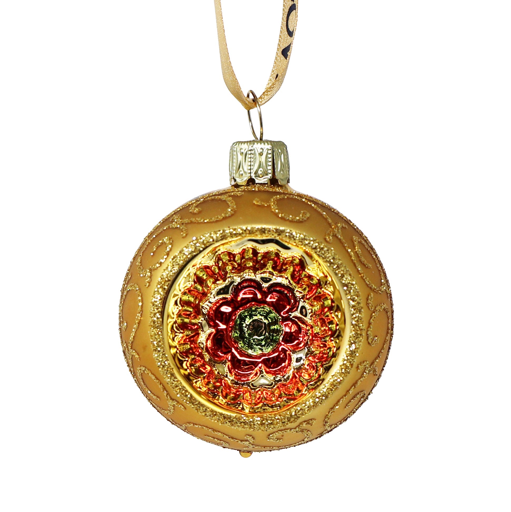 Hand Blown Glass Gold Bauble Set of 6