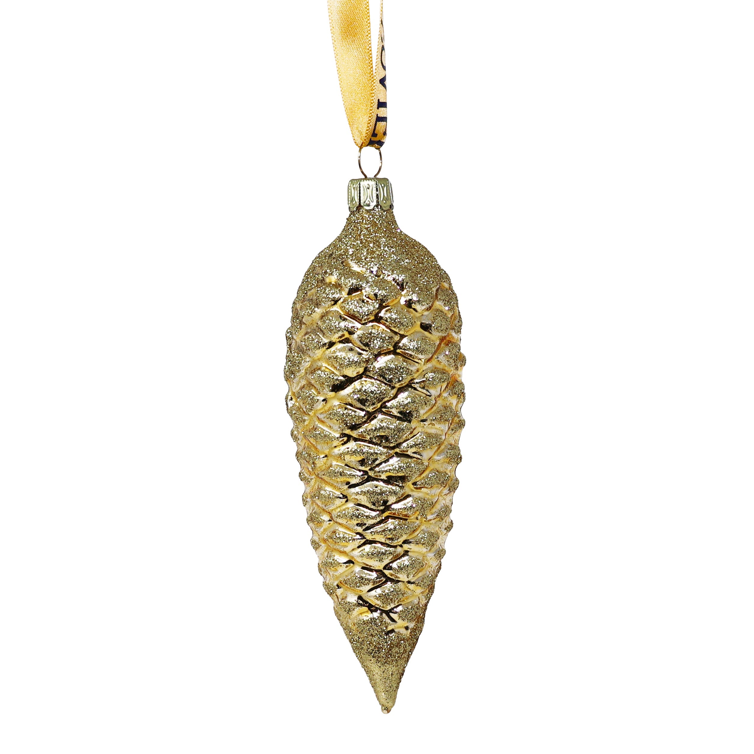 Hand Blown Glass Large Pinecone Ornament Set of 6