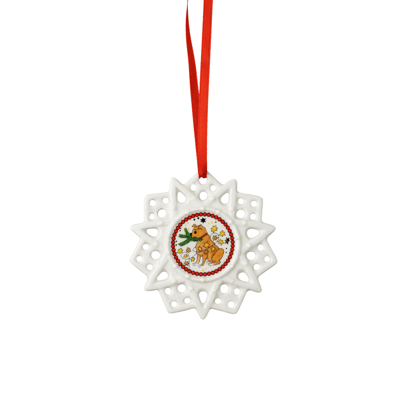 Hutschenreuther Star with Dog Ornament