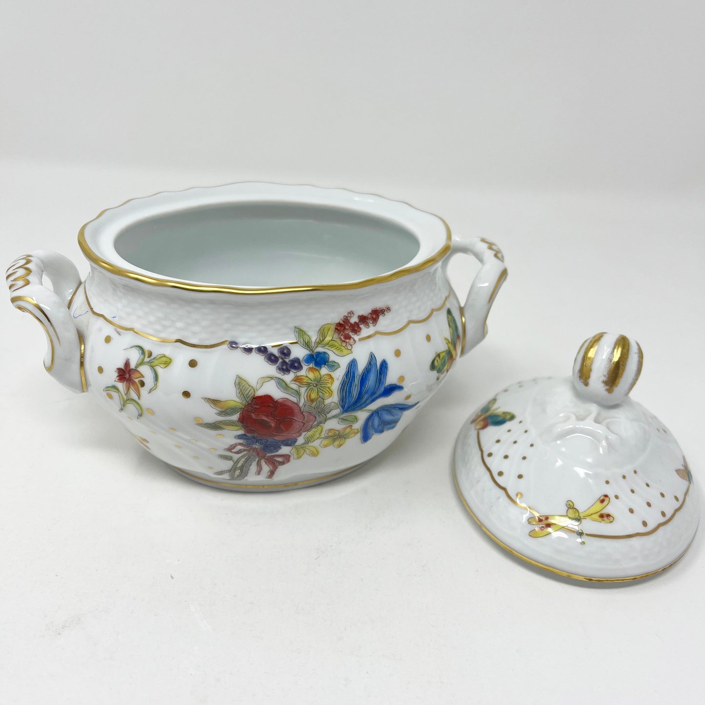 Richard Ginori Farfalle Fiorita Sugar Bowl with Lid