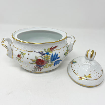 Richard Ginori Farfalle Fiorita Sugar Bowl with Lid